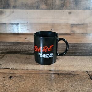 Vintage D.A.R.E. To Keep Kids Off Drugs Black Coffee Mug